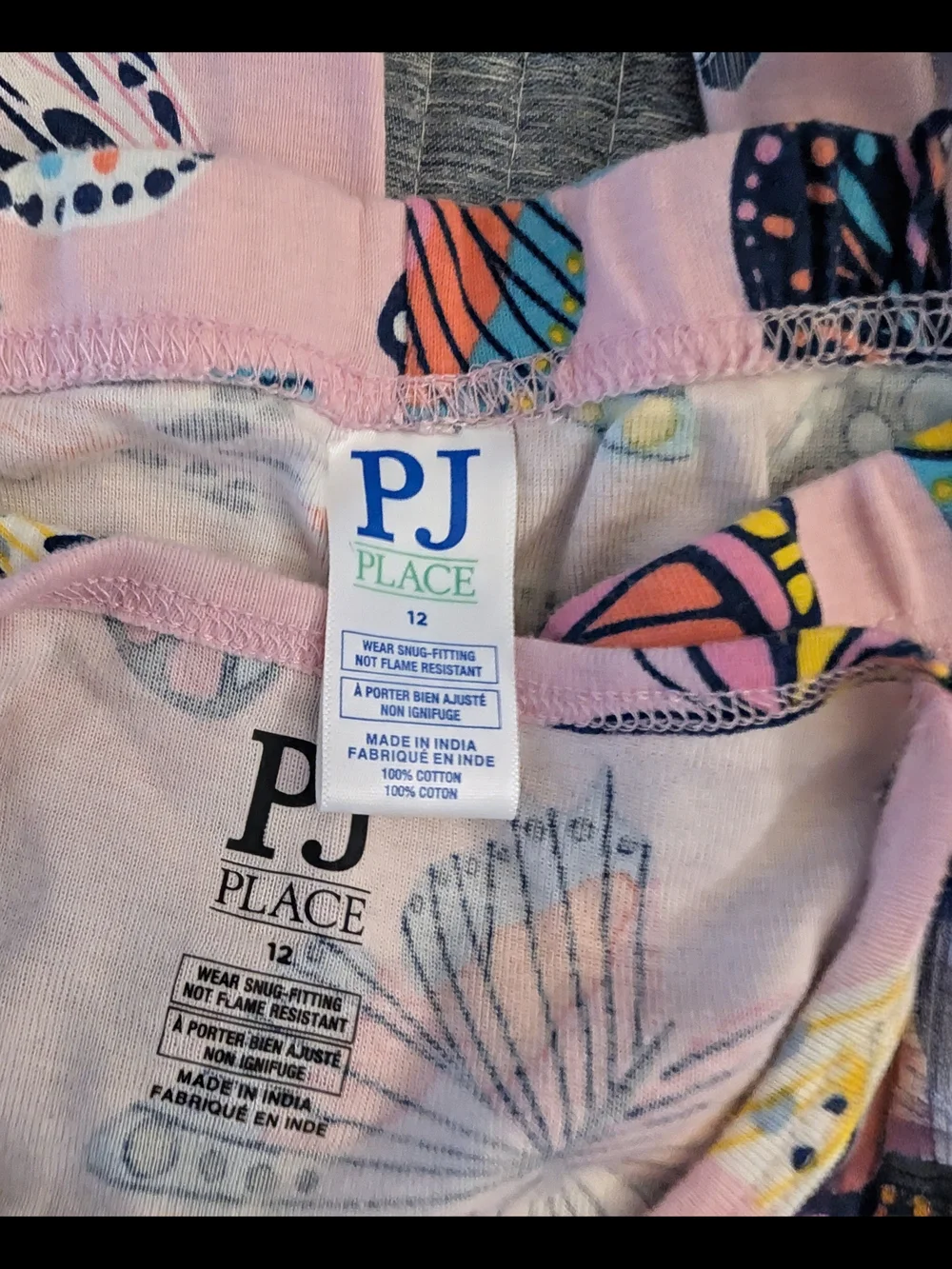 Girls Pink & Blue Butterfly PJ set